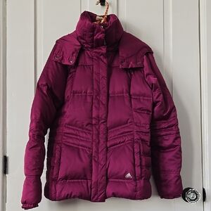 Adidas Women's Burgundy Puffer Jacket